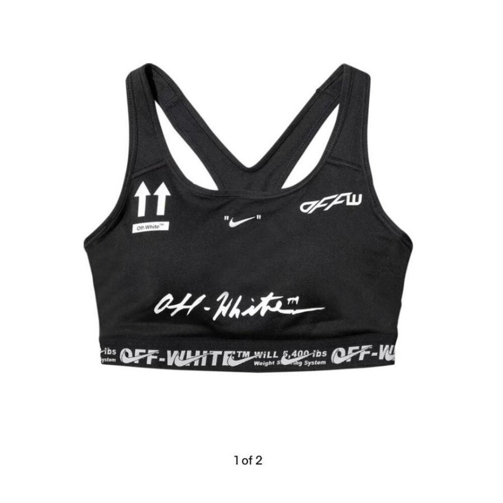 OFF WHITE Nike Sports Bra Black